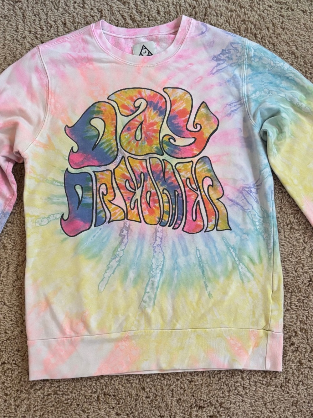 UNIF long sleeve tie-die Day Dreamer sweatshirt. SIze S. It is an oversized fit